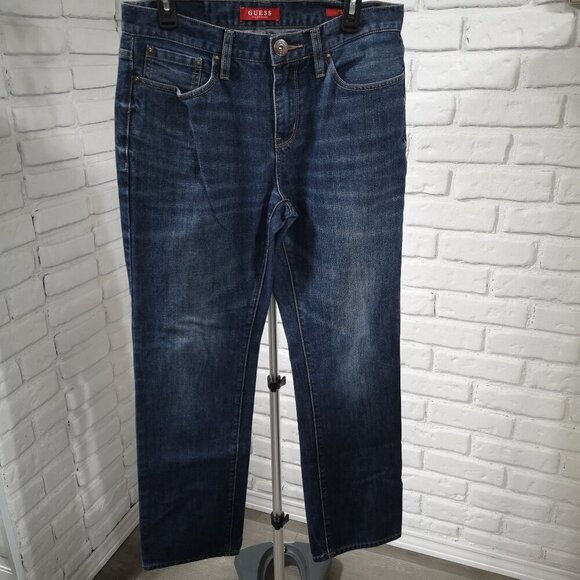 Guess Men's Size 33/32 Slim Straight Del Mar Fit Medium Wash Blue Jeans - Picture 1 of 14